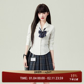 制服套装 正版 原创收腰长袖 花铃太太jk衬衫 白色衬衫 女春日系校供感