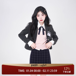 花铃太太江南道韩剧学院风套装jk制服西装女外套女西服套装春款