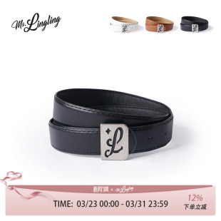 裤 花铃太太新款 潮流黑色个性 百搭青年韩版 带百搭 腰带女士时尚