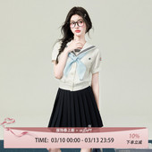 上衣 校供感衬衫 花铃太太新款 东富士大水手服白色jk制服日系短袖