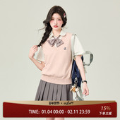 穿搭薄款 花铃太太哲之道针织马甲秋款 学院风毛衣针织短袖 女jk制服