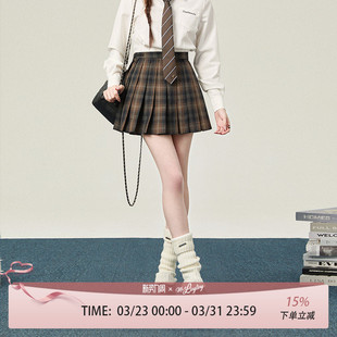 花铃太太小寒山女短裙JK百褶裙春秋季 半身裙子jk裙原创校供感 新款