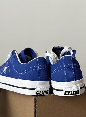 匡威Converse One Star 克莱因蓝低帮翻毛皮休闲滑板鞋A07898C