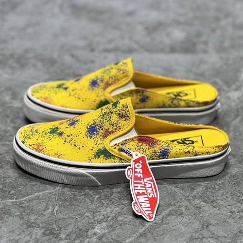 Vans Slip-on Mule男女一脚蹬泼墨印花低帮半拖帆布鞋VN0A4P3UB0W