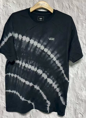 VANS 夏季灰色扎染刺绣百搭舒适男女同款休闲圆领短袖VN000NN3EDL