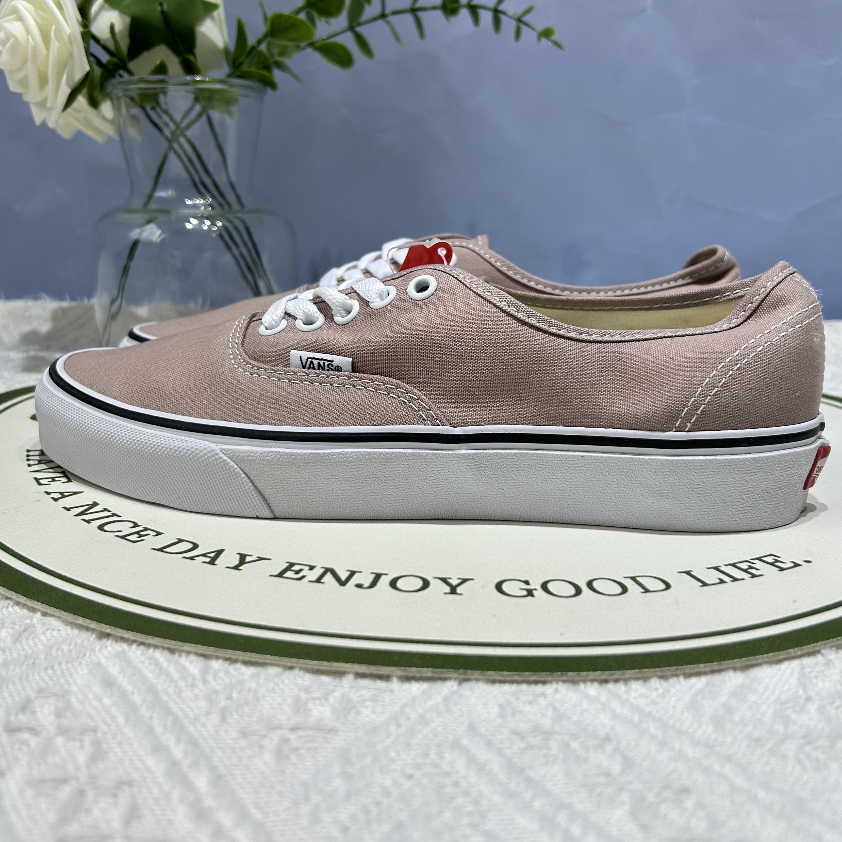 Vans Authentic温柔时尚百搭奶茶灰粉色男女同款板鞋VN0A5KRDAVK