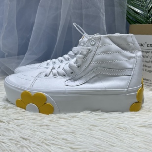 Vans Sk8-hi厚底个性黄色花朵印花男女同款高帮板鞋VN0A5JM1W00