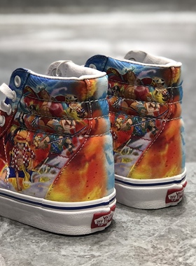 vans sk8 hi海贼王联名路飞男女同款高帮休闲帆布板鞋VN0007NS448