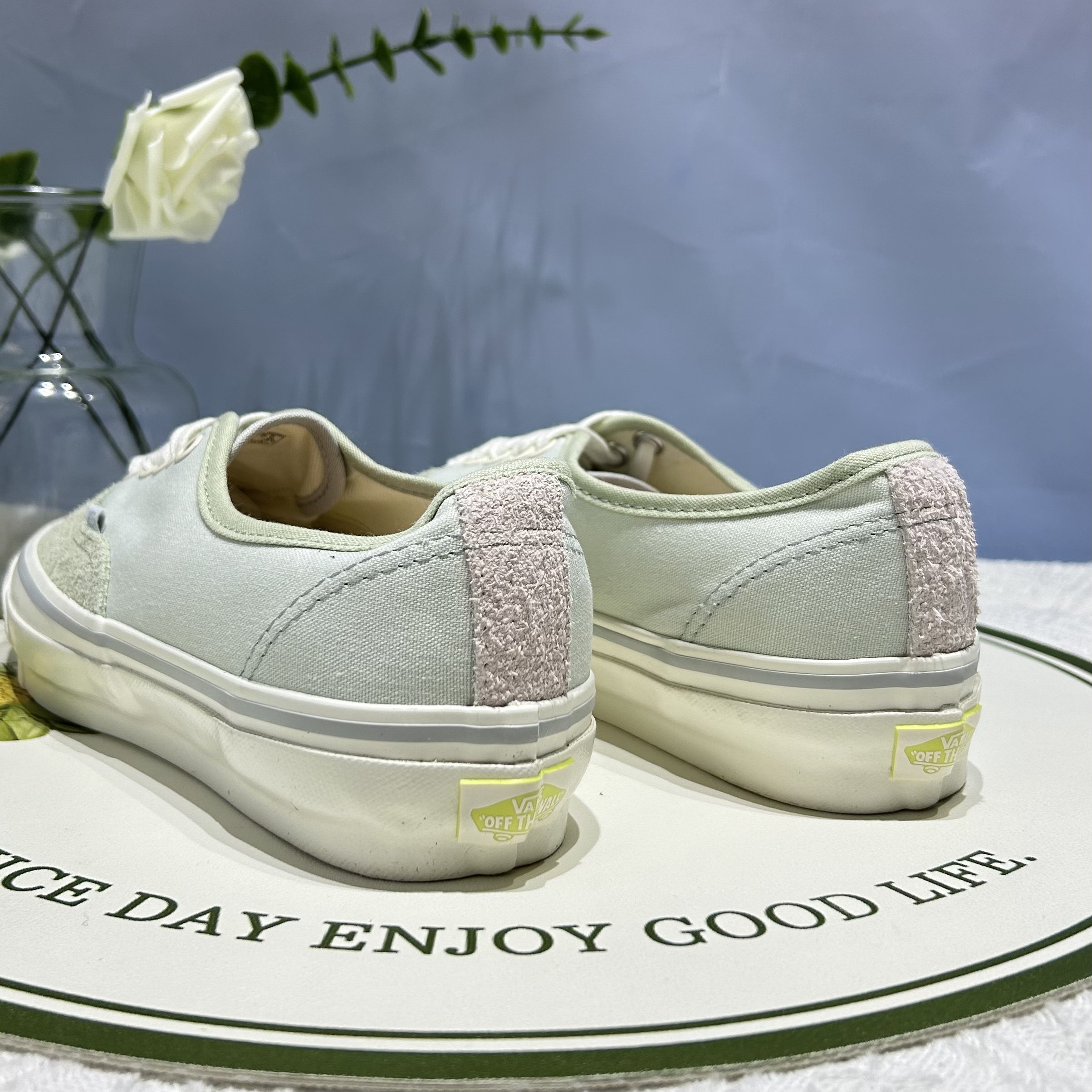 Vans Authentic百搭耐磨麂皮薄荷绿男女同款低帮板鞋VN000CT7BGK