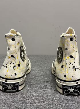 CONVERSE匡威1970S白色泼墨女款高帮情侣潮流帆布板鞋子A01170c