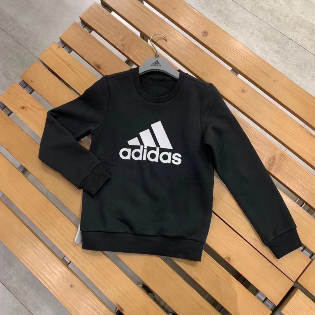 Adidas/阿迪达斯 中童 经典加绒 大logo 套头衫卫衣，HD0392 V仓