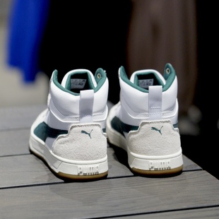 PUMA彪马男子秋冬复古白绿舒适撞色休闲中高帮板鞋 402242 运动鞋