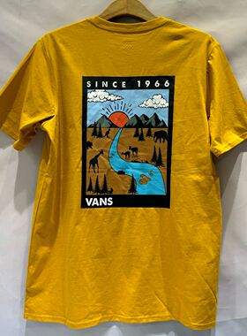 Vans 沙漠绿洲个性百搭潮流落日印花图案短袖男女同款VN0A7YH4F3X