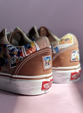 vans oldskool棕色男女同款迪士尼100周年低帮滑板鞋VN0005UFBMB