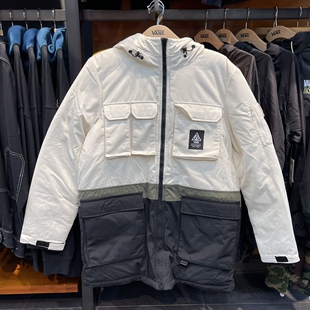 VANS/范斯新款男女情侣中长款运动休闲保暖羽绒服夹克VN0A54HS3KS