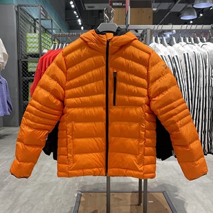 Reebok锐步冬季新款男子舒适百搭短款修身保暖连帽棉服外套FT0671