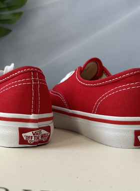 Vans Authentic 可爱时尚百搭樱桃红儿童低帮帆布板鞋VN000WWX6RT