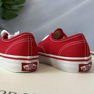 Vans Authentic 可爱时尚百搭樱桃红儿童低帮帆布板鞋VN000WWX6RT