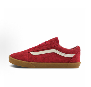 vans 春秋季红色新年百搭舒适男女同款休闲翻毛皮板鞋VN000D0ECI1