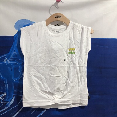 vans 夏季白色卡通经典百搭舒适男女童款休闲运动短袖vn000a7nwht