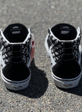VANS SK8-Hi满印经典款男女黑白高帮帆布板鞋情侣鞋子VN0A4U3CTEZ