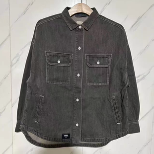 休闲衬衫 百搭舒适情侣款 外套VN000QP36ZA 深灰色经典 VANS春秋季