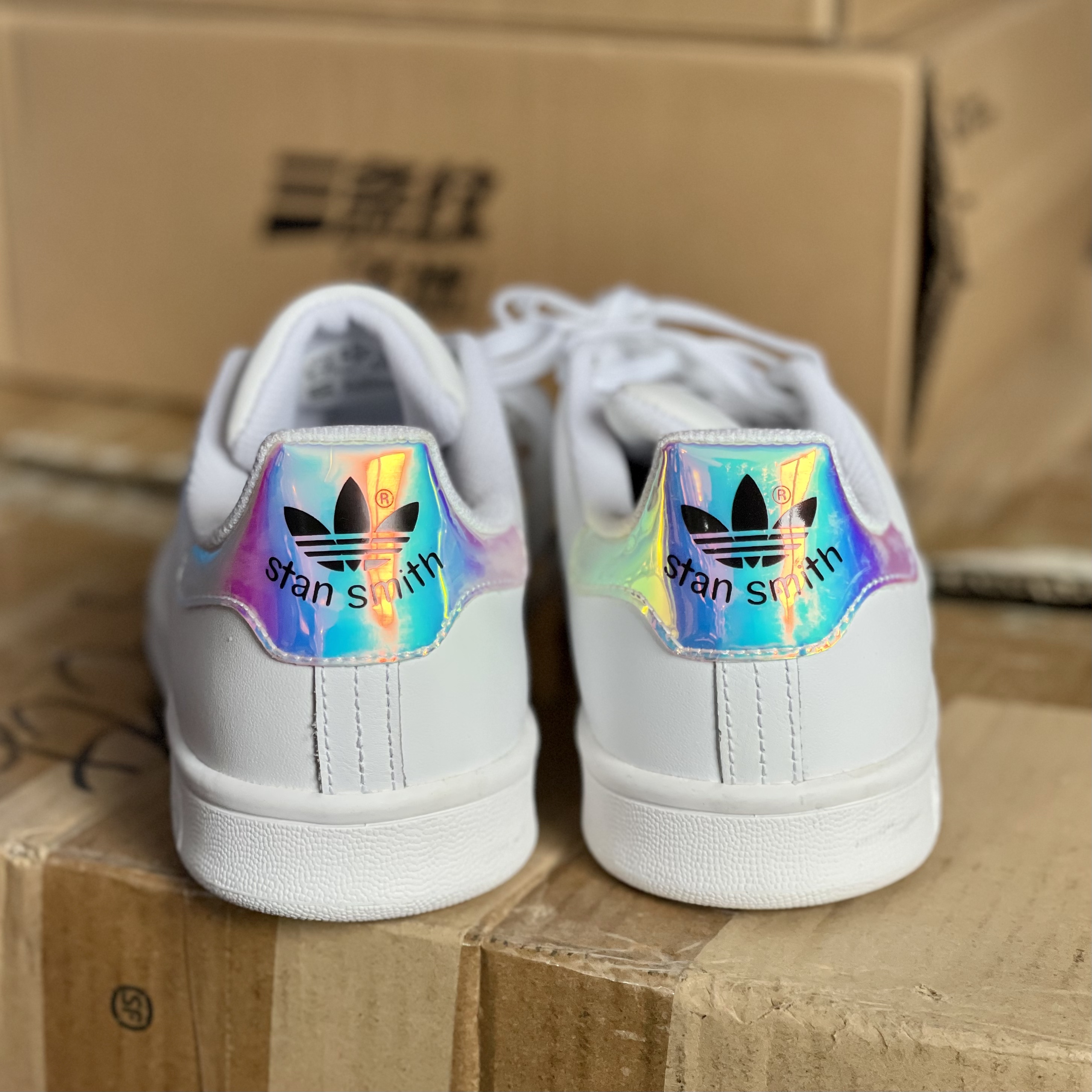 Adidas/阿迪达斯 三叶草女鞋Stan Smith绿尾小白鞋休闲板鞋AQ6272