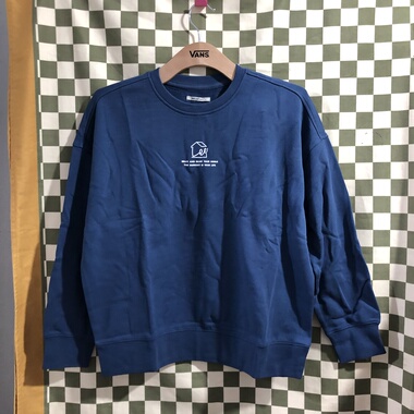 LEE 春秋季藏蓝字母百搭舒适男女同款休闲运动圆领卫衣LWT001243