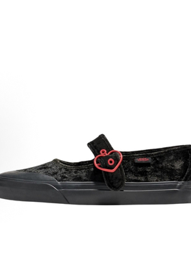 vans 夏季黑色丝绸缎面玛丽珍百搭舒适女子休闲鞋VN000CRR458
