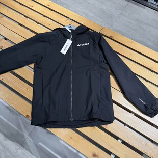 Adidas阿迪达斯防风外套男正品透气运动连帽梭织户外冲锋衣JN8804