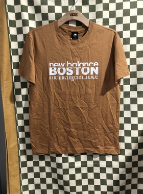 New balance夏季新款舒适休闲男女同款焦糖色圆领短袖amt23308
