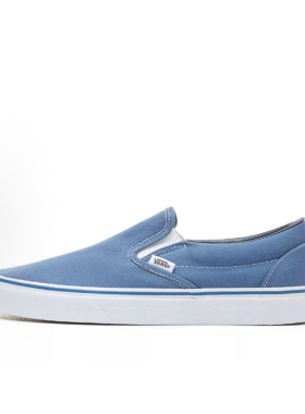 vans 春秋蓝色经典一脚蹬百搭舒适男女款休闲帆布板鞋VN000EYENVY