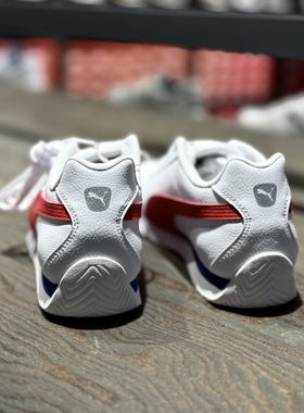 PUMA彪马春夏男子低帮白红皮面复古休闲运动板鞋经典阿甘鞋383037