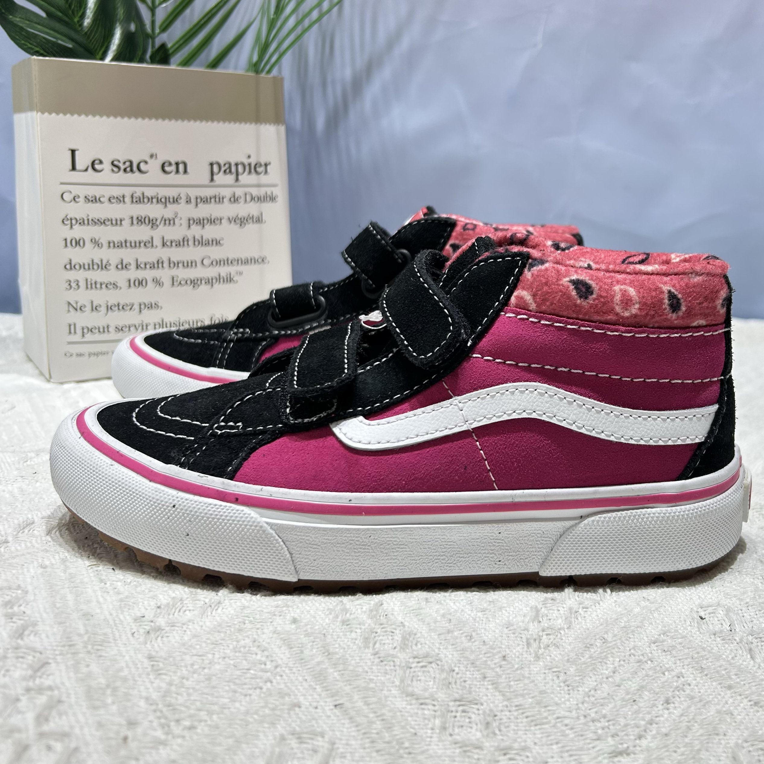 Vans Sk8-hi秋冬加绒保暖防滑黑粉儿童款高帮板鞋子VN0A5KROB9P,运动鞋new,板鞋,淘宝优惠券,粉丝福利购,淘宝优惠卷