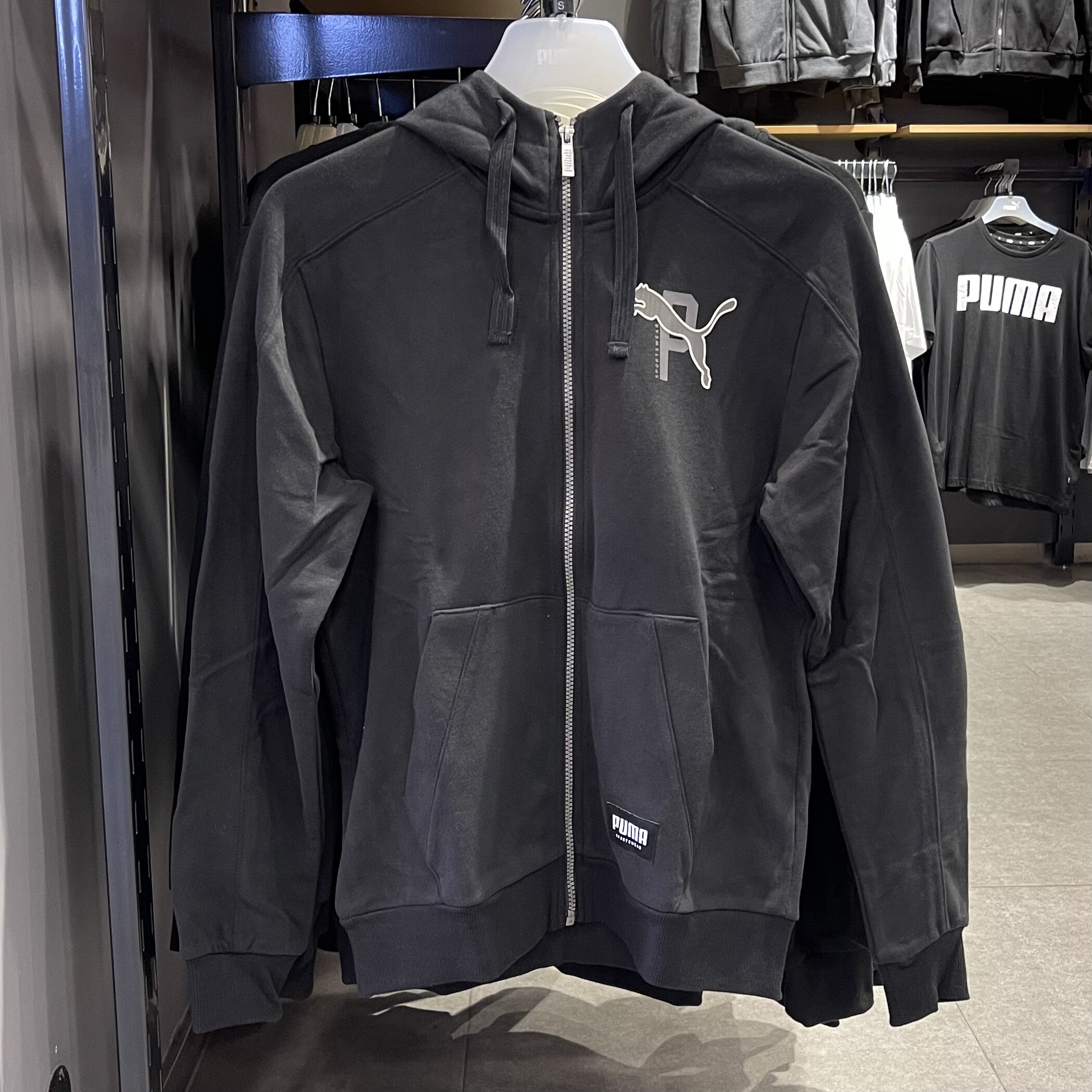 彪马puma 春秋男子简约百搭针织休闲运动拉链开衫连帽外套 586357