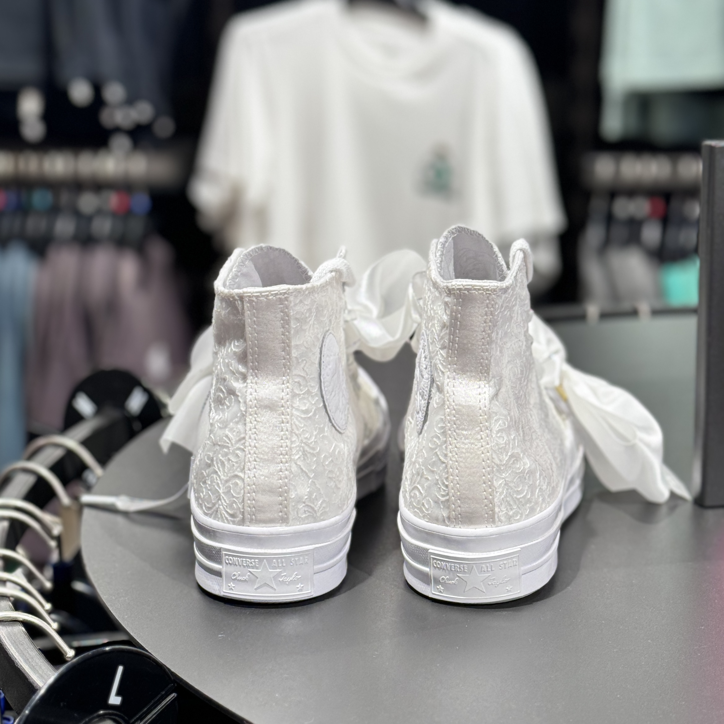 CONVERSE 1970S正品匡威白色丝绸蝴蝶结少女风高帮休闲鞋 A07078c