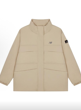 NEW BALANCE 秋冬浅卡其新款休闲百搭时尚立领女羽绒服AWJ33329