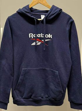 锐步Reebok 运动休闲经典大LOGO舒适百搭连帽长袖卫衣 GJ5769
