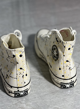 CONVERSE匡威1970S白色泼墨男女款高帮情侣潮流帆布板鞋子A01170c