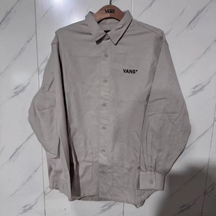 VANS春秋季米白色新款百搭舒适情侣款休闲翻领外套VN000QKDEN9