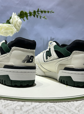New Balance 550复古皮革深绿拼接男女同款低帮休闲板鞋BB550VTC