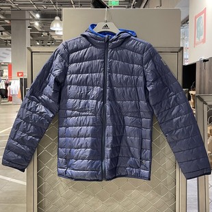 锐步/Reebok 冬季男子轻薄款灰鸭绒保暖羽绒服夹克连帽外套DY2429