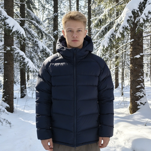 900蓬鹅绒95绒面包羽绒服户外连帽防风保暖免车防跑绒flatcountry