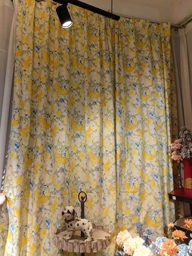 黄色窗帘1片价格 布料尺寸宽150（挂钩款，挂钩后宽约90cm）