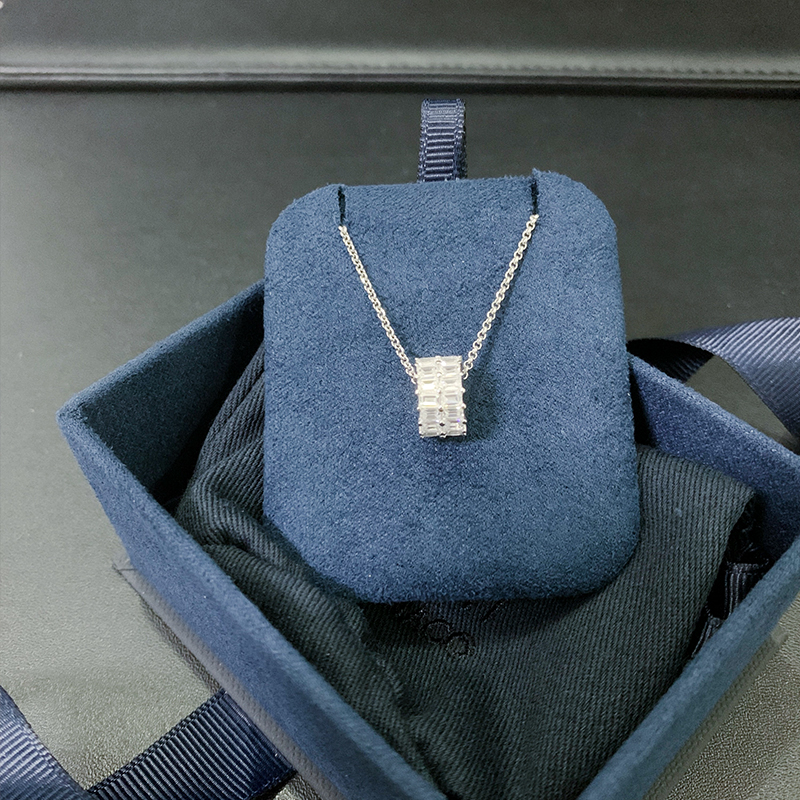 925银1家小蛮腰水晶项链女环形几何吊坠双圈锁骨链时尚小红书推荐