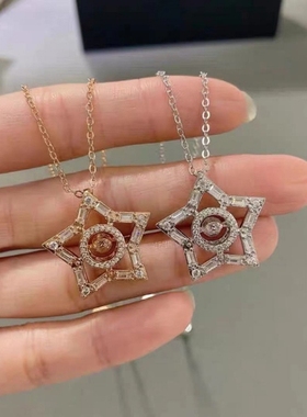 宏光女镶钻星星时尚项链大牌同款