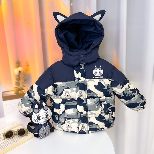 儿童冬款加绒加厚棉服送包包