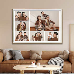 全家福木框挂墙定制家庭照片打印成摆台相框家居装饰摆件情侣亲子