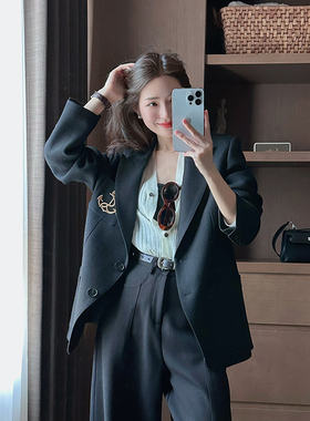 FAN 春新品【学院党SI服】减龄欧美系精纺羊毛西装外套