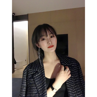 大牌si服风闪闪粗呢廓形西装 型超时髦 版 FAN折扣款